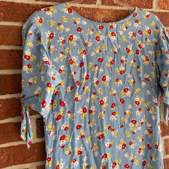 Faithfull the Brand Blue Floral Midi Dress – Women’s M / US 6 - Picture 6 of 9